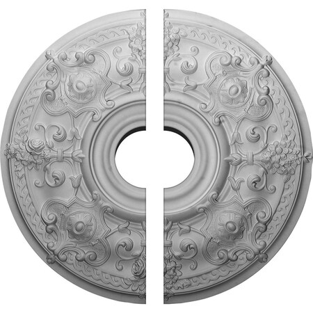 Ekena Millwork Oslo Ceiling Medallion, Two Piece (Fits Canopies up to 10 1/2"), 28 1/8"OD x 6"ID x 1 3/4"P CM28OS2-06000